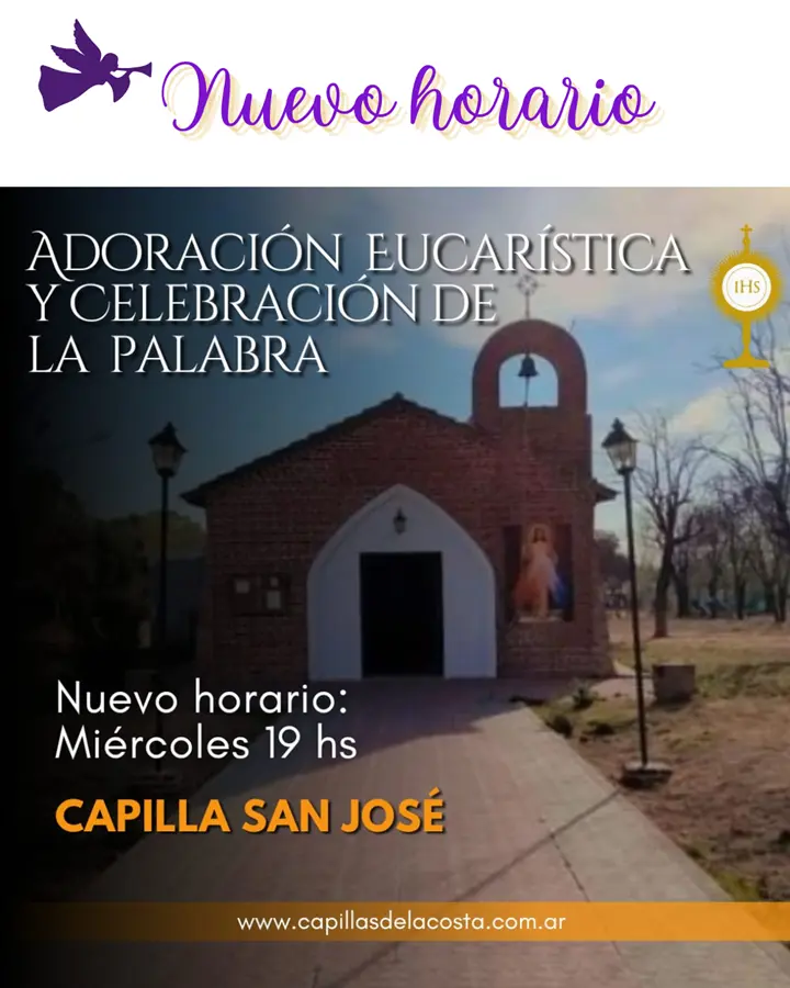 Adoración al Santísimo en Capilla San José de Cortaderas, los miércoles a las 19:00 hs.