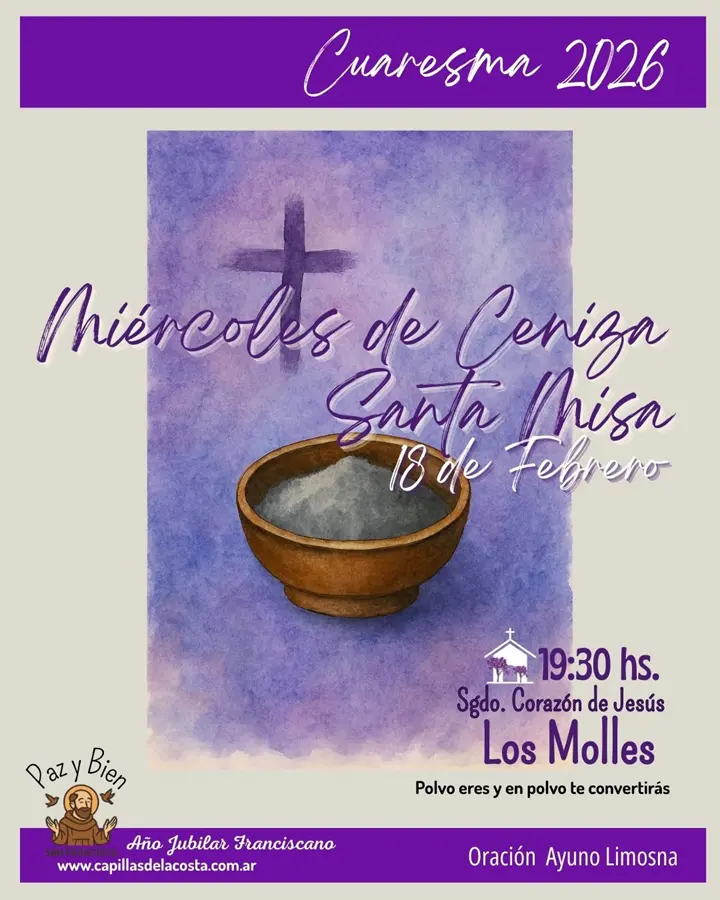 Miercoles de cenizas 18 febrero 2026