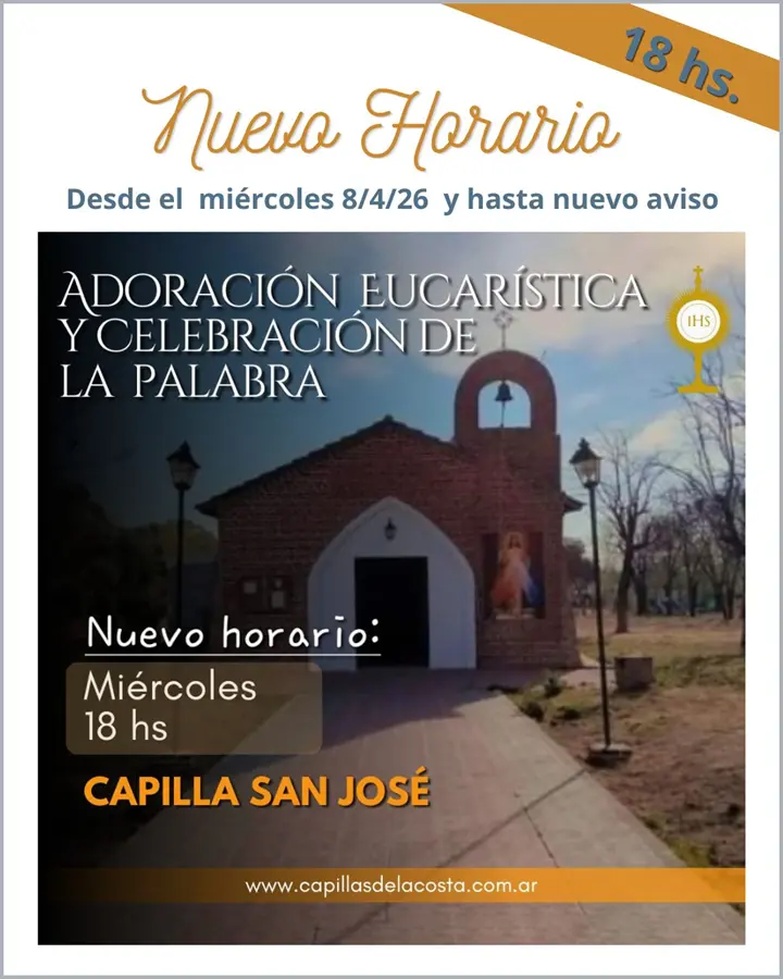 Nuevo Horario Invierno Adoración Eucarística de los Miércoles.
