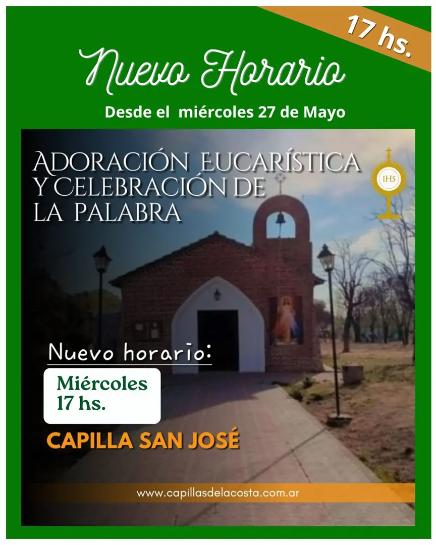 Adoración al Santísimo - Miércoles en Cortaderas Adoración Horario desde Mayo 2026