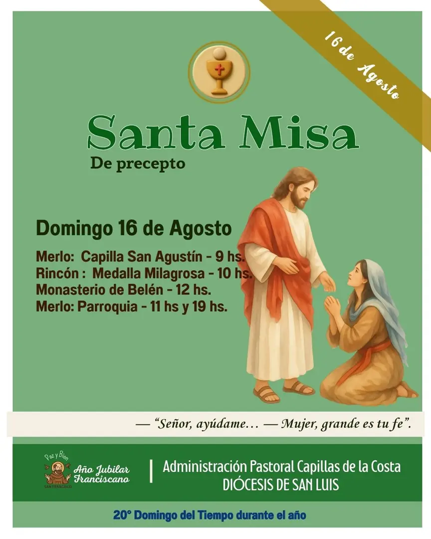 Misa domingo 16 de Agosto de 2016